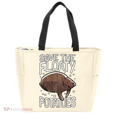 Funny Manatee I Save The Floaty Potatoes I Manatee Tote Bag