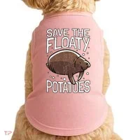 Funny Manatee I Save The Floaty Potatoes I Manatee Doggie Tank thumb 0