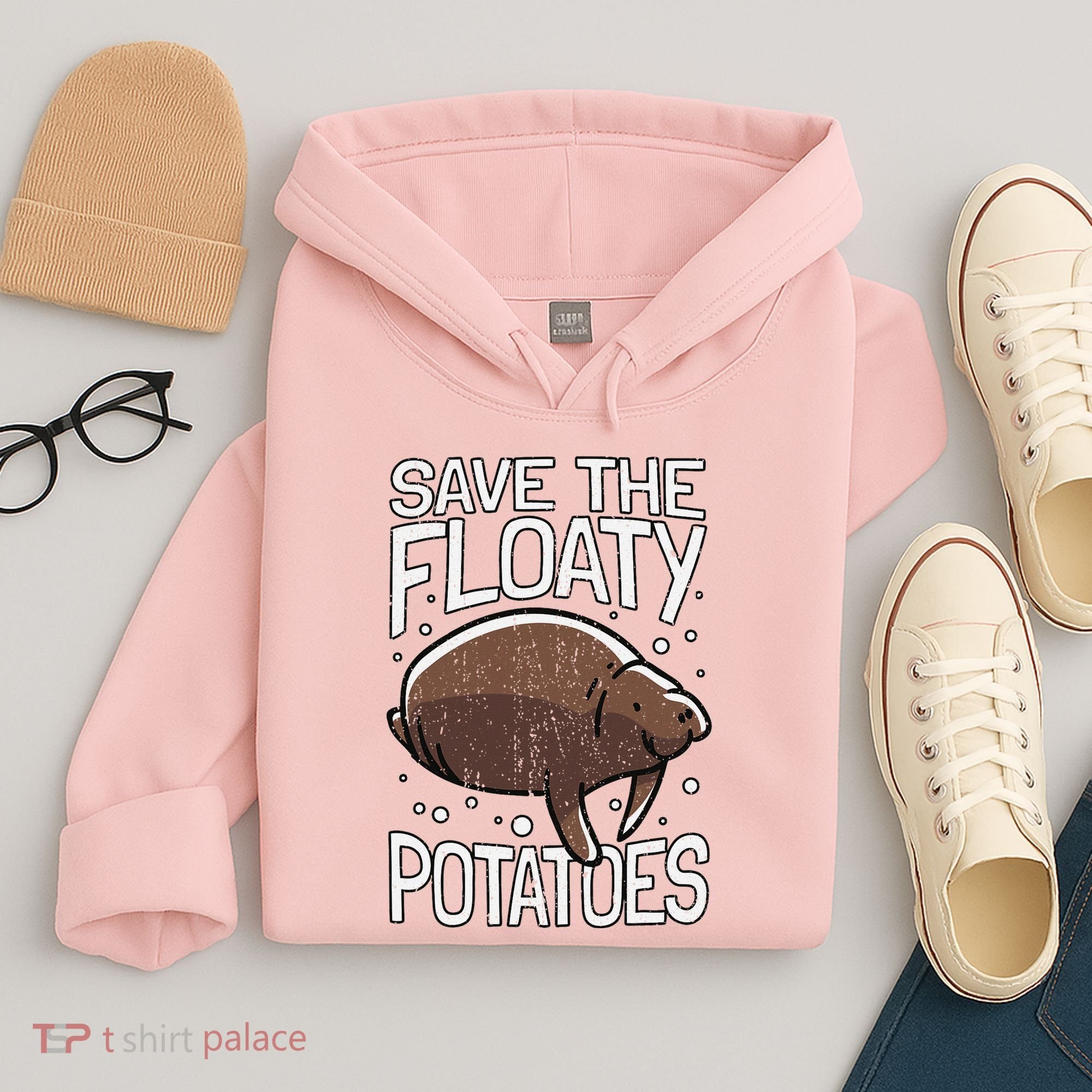 Funny Manatee I Save The Floaty Potatoes I Manatee Hoodie