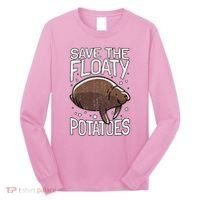 Funny Manatee I Save The Floaty Potatoes I Manatee Long Sleeve Shirt thumb 0