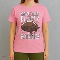 Funny Manatee I Save The Floaty Potatoes I Manatee T-Shirt thumb 4
