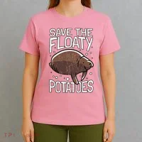 Funny Manatee I Save The Floaty Potatoes I Manatee T-Shirt thumb 4
