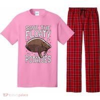 Funny Manatee I Save The Floaty Potatoes I Manatee Pajama Set thumb 0