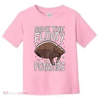 Funny Manatee I Save The Floaty Potatoes I Manatee Toddler T-Shirt thumb 0