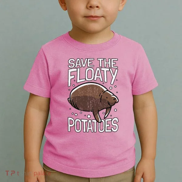 Funny Manatee I Save The Floaty Potatoes I Manatee Toddler T-Shirt