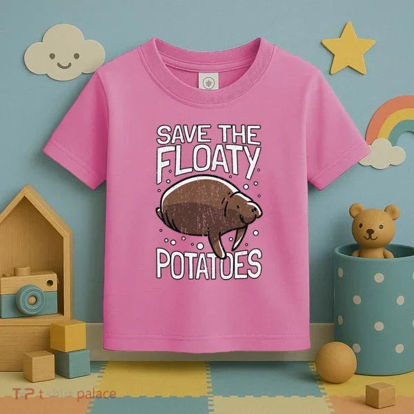 Funny Manatee I Save The Floaty Potatoes I Manatee Toddler T-Shirt