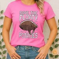 Funny Manatee I Save The Floaty Potatoes I Manatee Women's T-Shirt thumb 2