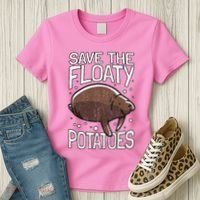 Funny Manatee I Save The Floaty Potatoes I Manatee Women's T-Shirt thumb 3