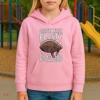 Funny Manatee I Save The Floaty Potatoes I Manatee Kids Hoodie thumb 3