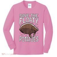 Funny Manatee I Save The Floaty Potatoes I Manatee Kids Long Sleeve Shirt thumb 0
