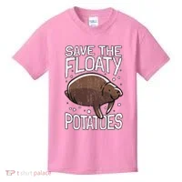 Funny Manatee I Save The Floaty Potatoes I Manatee Kids T-Shirt thumb 0