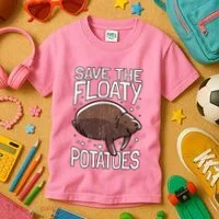 Funny Manatee I Save The Floaty Potatoes I Manatee Kids T-Shirt thumb 3