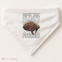 Funny Manatee I Save The Floaty Potatoes I Manatee USA-Made Doggie Bandana thumb 0