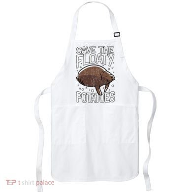 Funny Manatee I Save The Floaty Potatoes I Manatee Apron