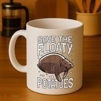 Funny Manatee I Save The Floaty Potatoes I Manatee Coffee Mug thumb 4
