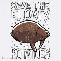 Funny Manatee I Save The Floaty Potatoes I Manatee Ornament thumb 1