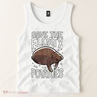Funny Manatee I Save The Floaty Potatoes I Manatee Tank Top thumb 2