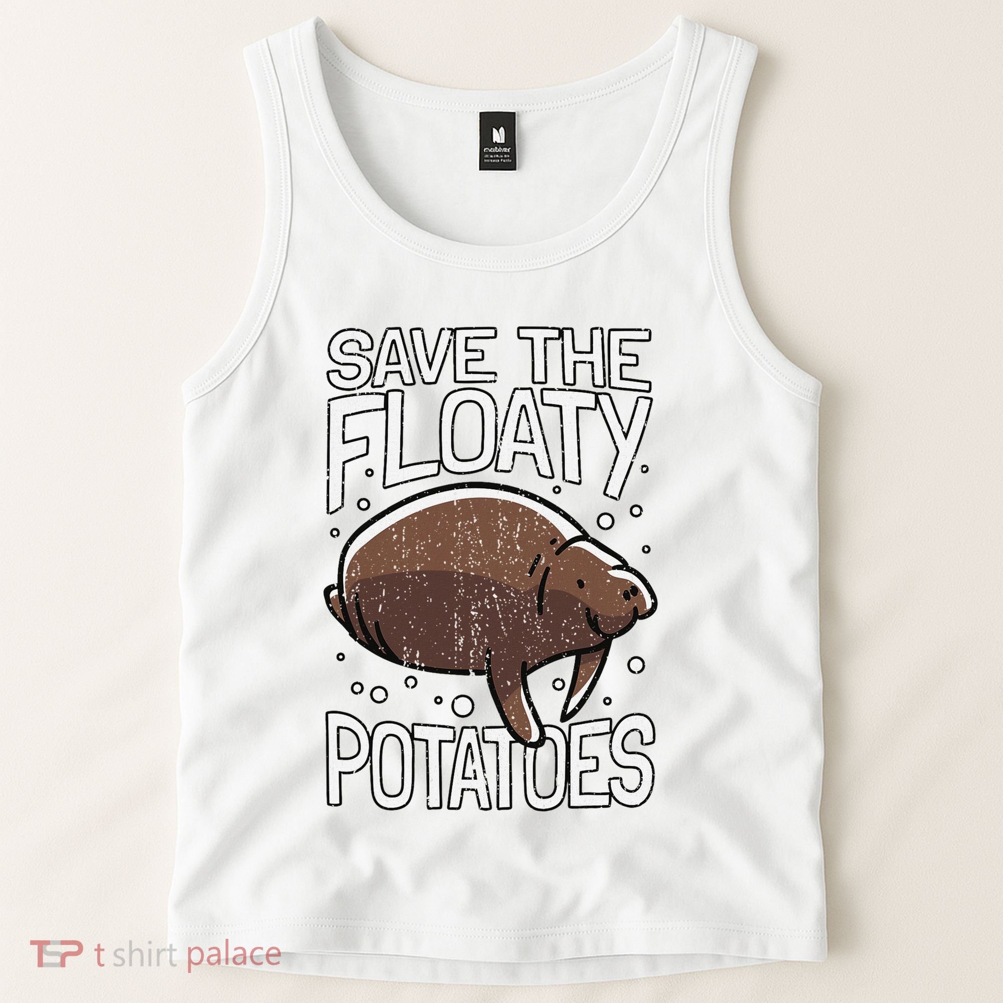 Funny Manatee I Save The Floaty Potatoes I Manatee Tank Top