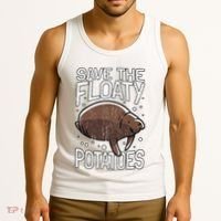 Funny Manatee I Save The Floaty Potatoes I Manatee Tank Top thumb 3