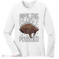 Funny Manatee I Save The Floaty Potatoes I Manatee Women's Long Sleeve Shirt thumb 0