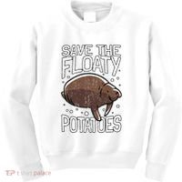 Funny Manatee I Save The Floaty Potatoes I Manatee Kids Sweatshirt thumb 0
