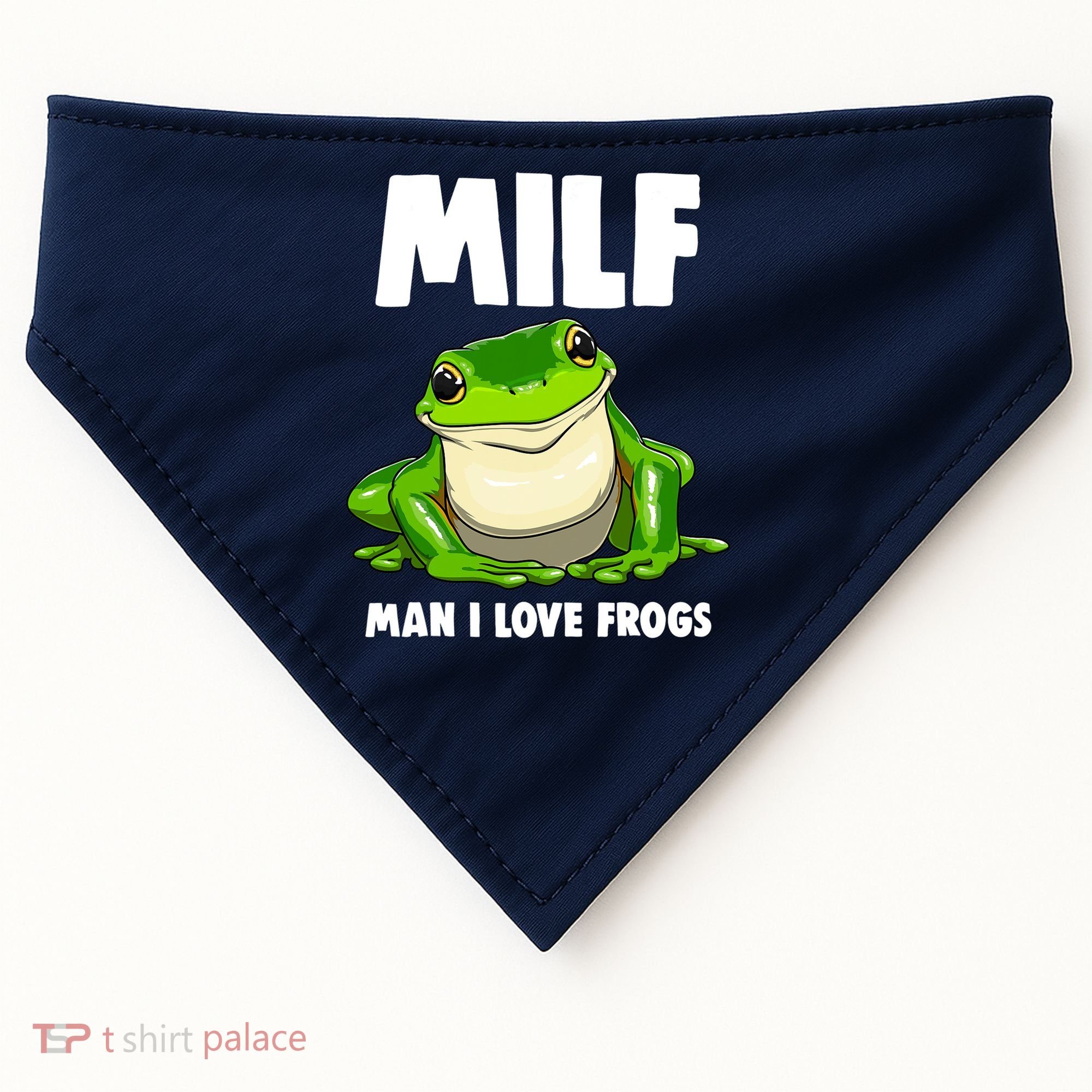 Funny Man I Love Frogs Tee Shirts Frog Love USA-Made Doggie Bandana