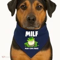 Funny Man I Love Frogs Tee Shirts Frog Love USA-Made Doggie Bandana thumb 1