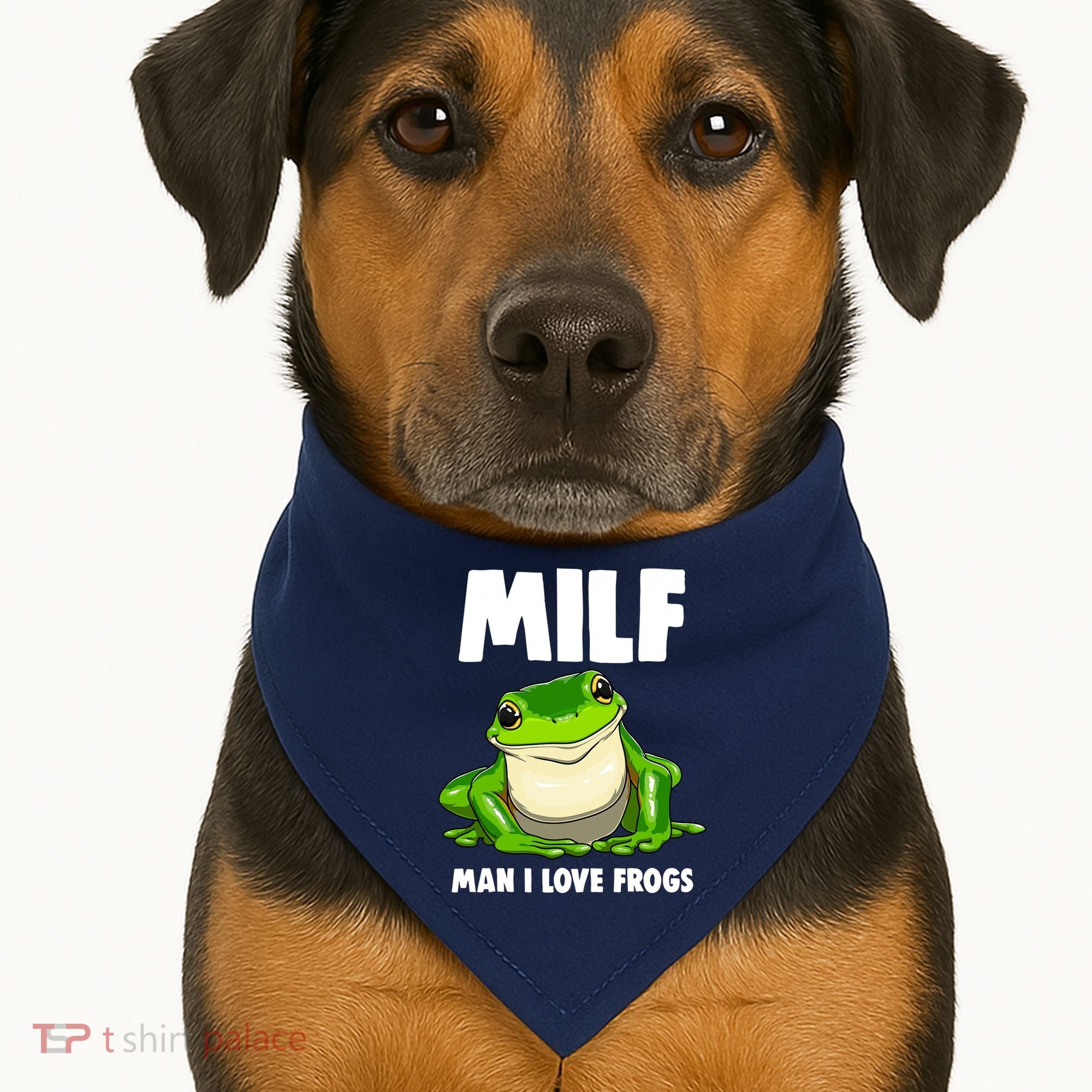 Funny Man I Love Frogs Tee Shirts Frog Love USA-Made Doggie Bandana