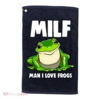 Funny Man I Love Frogs Tee Shirts Frog Love Golf Towel thumb 0