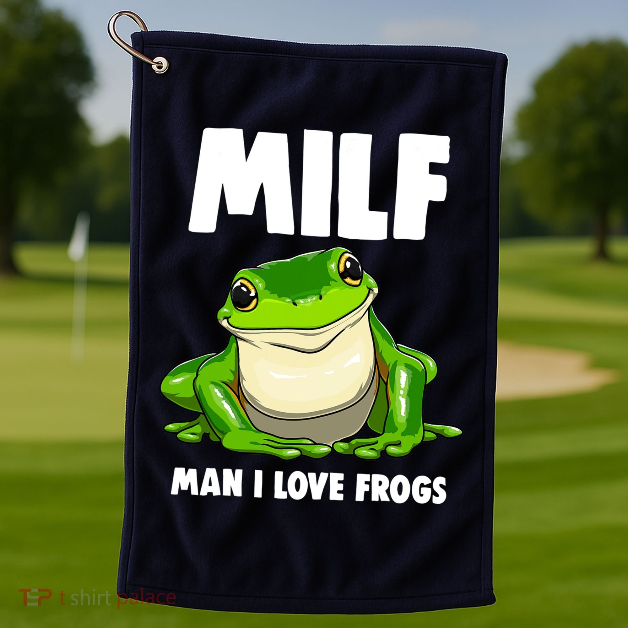 Funny Man I Love Frogs Tee Shirts Frog Love Golf Towel