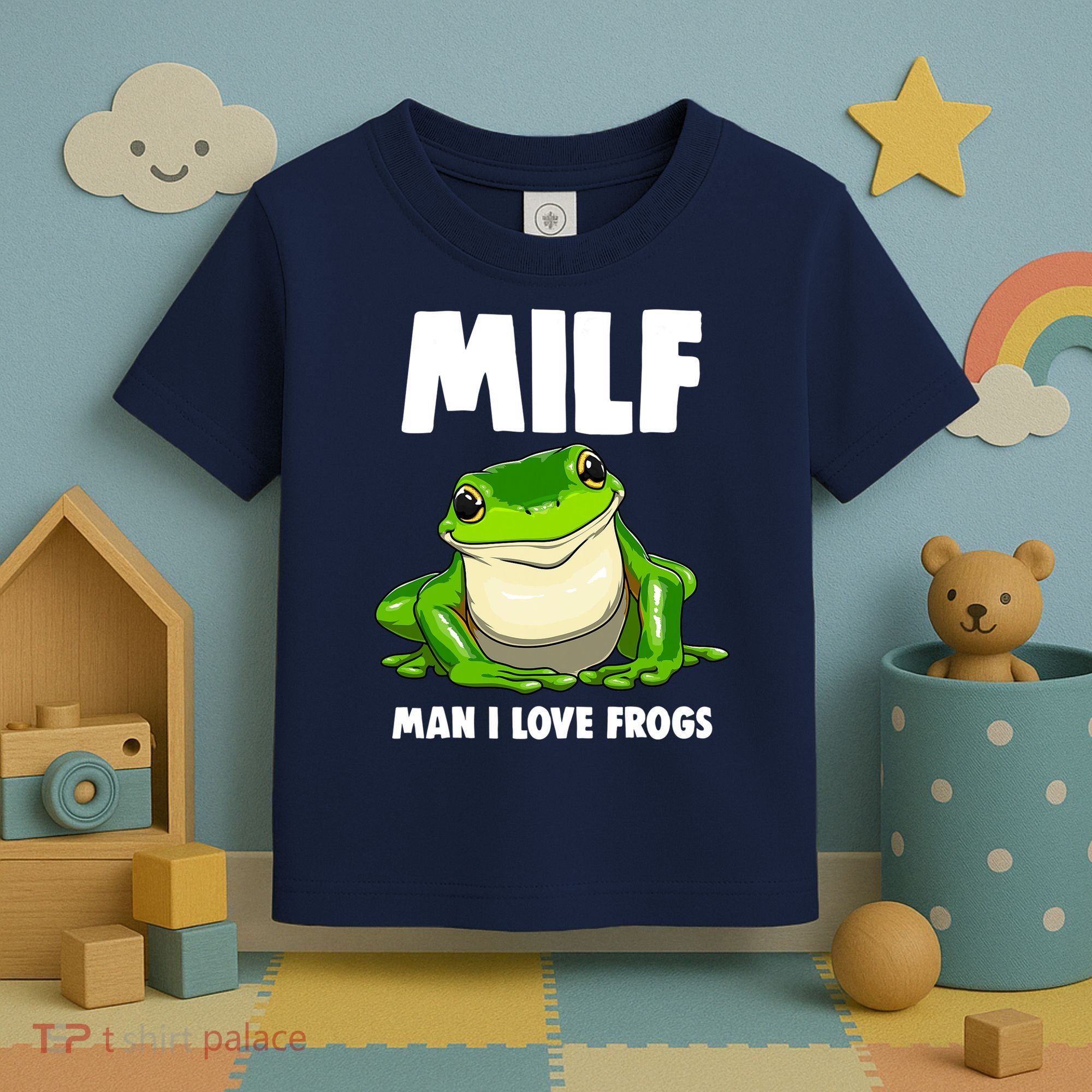 Funny Man I Love Frogs Tee Shirts Frog Love Toddler T-Shirt