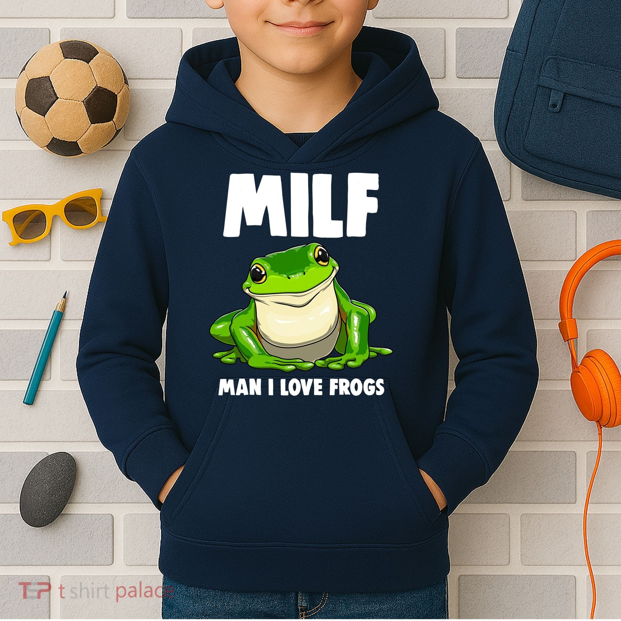 Funny Man I Love Frogs Tee Shirts Frog Love Kids Hoodie