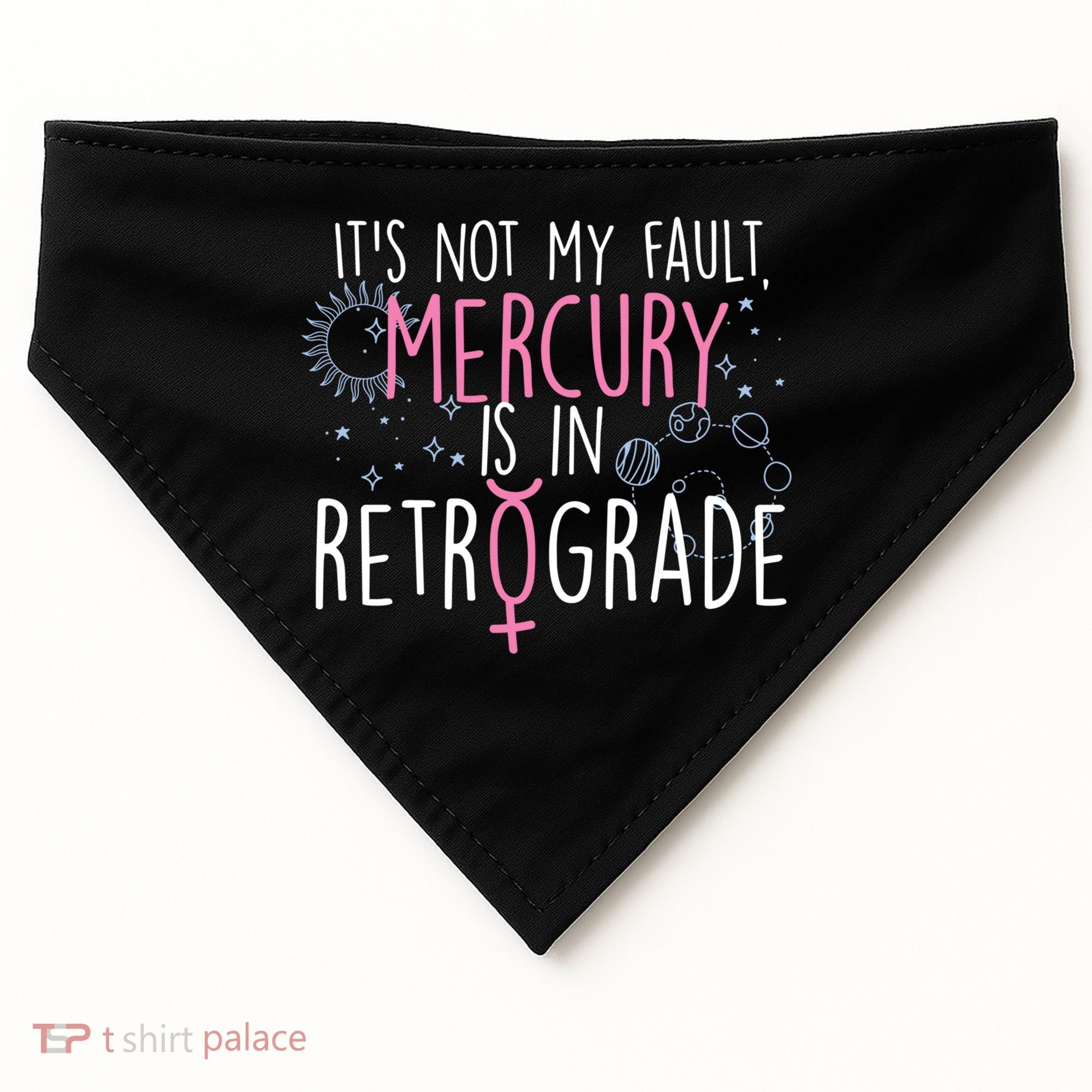 Funny Mercury In Retrograde Astrology Cute Gift USA-Made Doggie Bandana