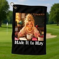 Funny Made It To May Teacher Last Day Of School Golf Towel thumb 1