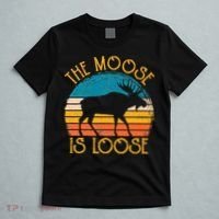 Funny Moose Is Loose Animal Apparel Cute Men Women Alaska T-Shirt thumb 5