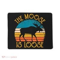 Funny Moose Is Loose Animal Apparel Cute Men Women Alaska Mousepad thumb 0