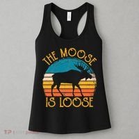 Funny Moose Is Loose Animal Apparel Cute Men Women Alaska Women's Tank Top thumb 3