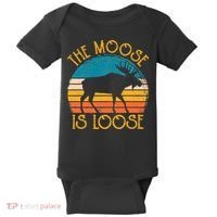 Funny Moose Is Loose Animal Apparel Cute Men Women Alaska Baby Bodysuit thumb 0