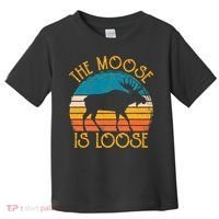 Funny Moose Is Loose Animal Apparel Cute Men Women Alaska Toddler T-Shirt thumb 0