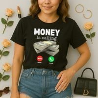 Funny Money Is Calling Dollar Cash Phone Screen Comfort Colors Boxy T-Shirt thumb 2