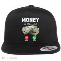 Funny Money Is Calling Dollar Cash Phone Screen Flat Bill Trucker Hat thumb 0