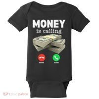 Funny Money Is Calling Dollar Cash Phone Screen Baby Bodysuit thumb 0