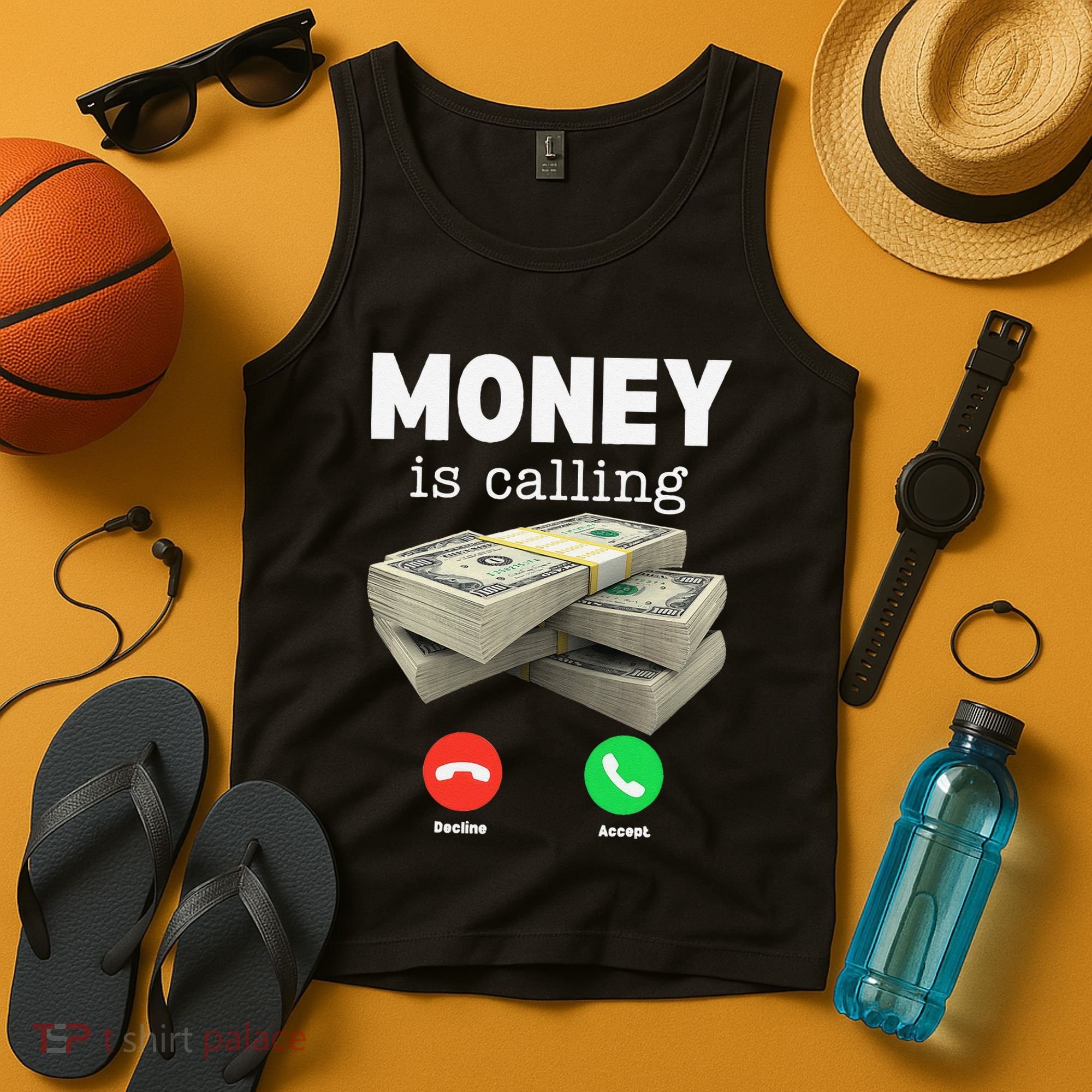 Funny Money Is Calling Dollar Cash Phone Screen Tank Top