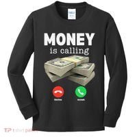 Funny Money Is Calling Dollar Cash Phone Screen Kids Long Sleeve Shirt thumb 0