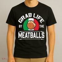 Funny Meatball Italian Food Italy Flag T-Shirt thumb 3
