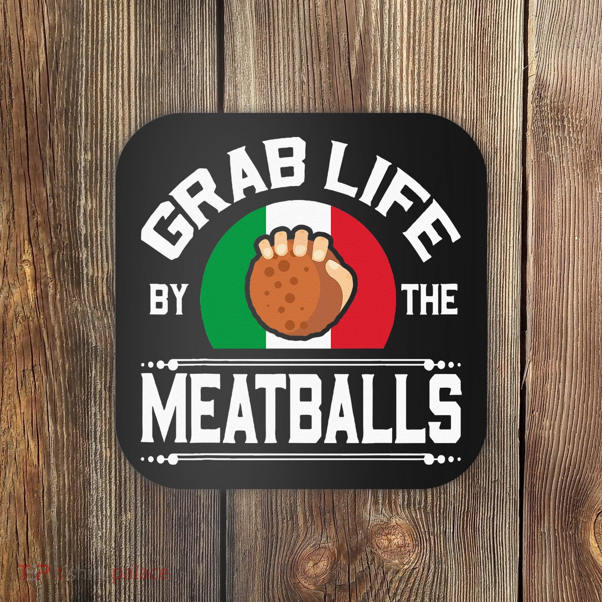 Funny Meatball Italian Food Italy Flag Coaster
