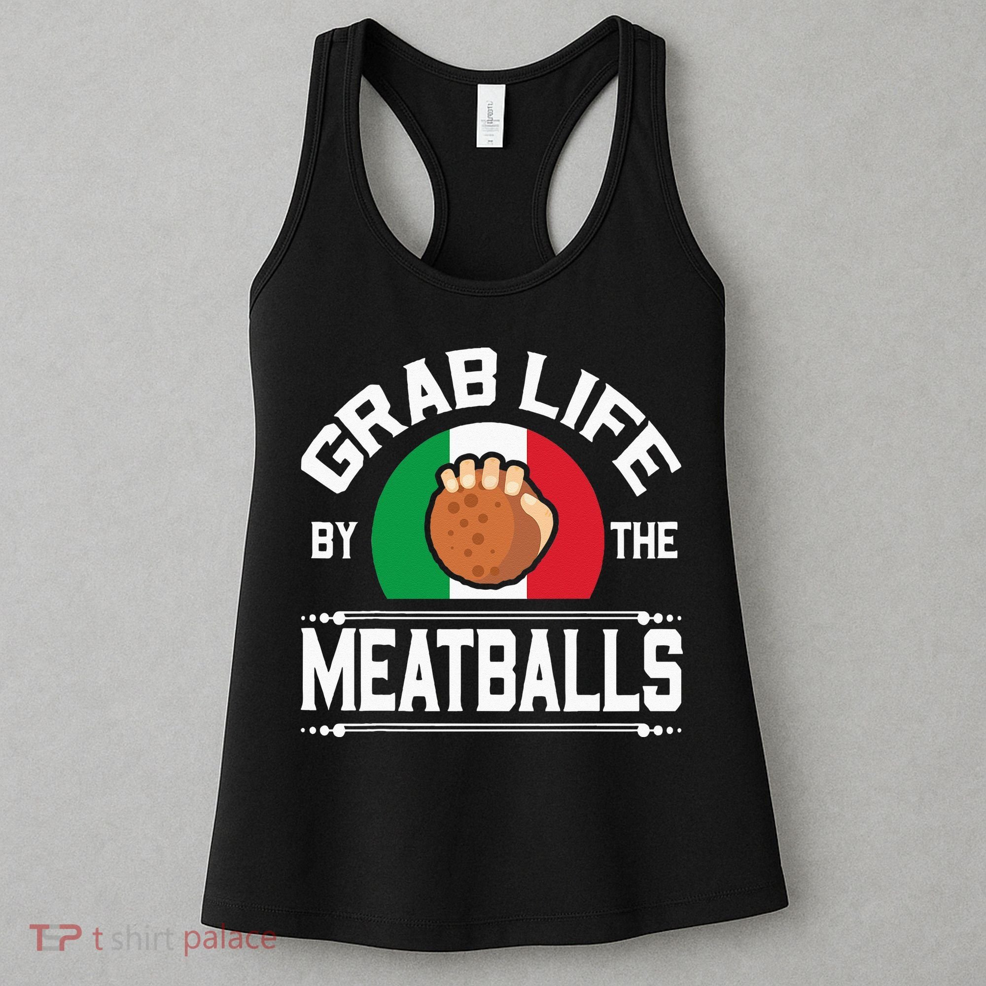 Funny Meatball Italian Food Italy Flag Women's Tank Top