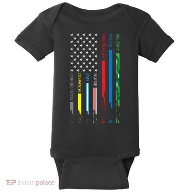 No One Fight Alone Usa Flag Baby Bodysuit
