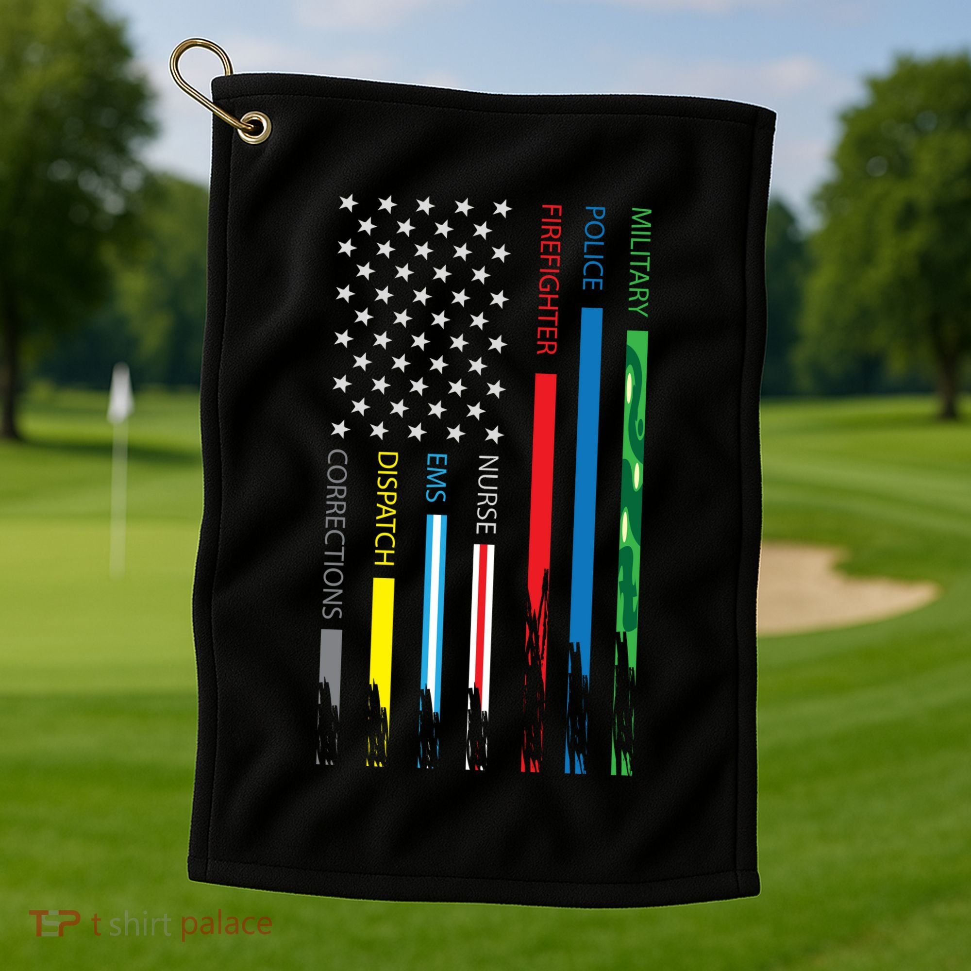 No One Fight Alone Usa Flag Golf Towel