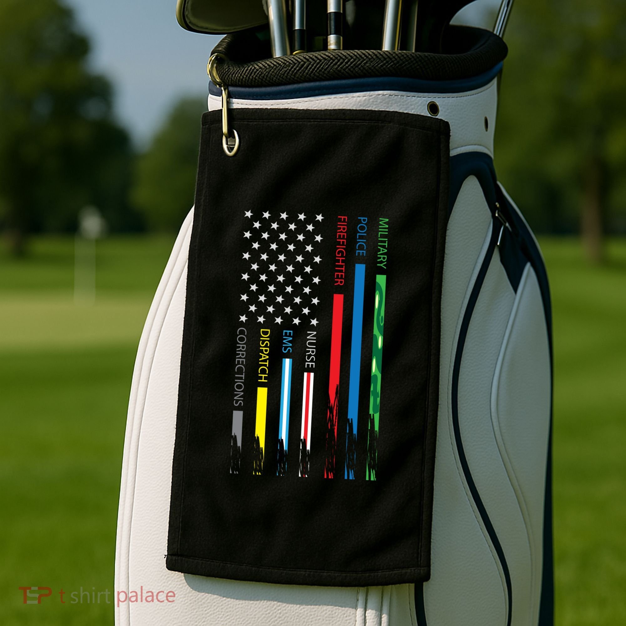 No One Fight Alone Usa Flag Golf Towel